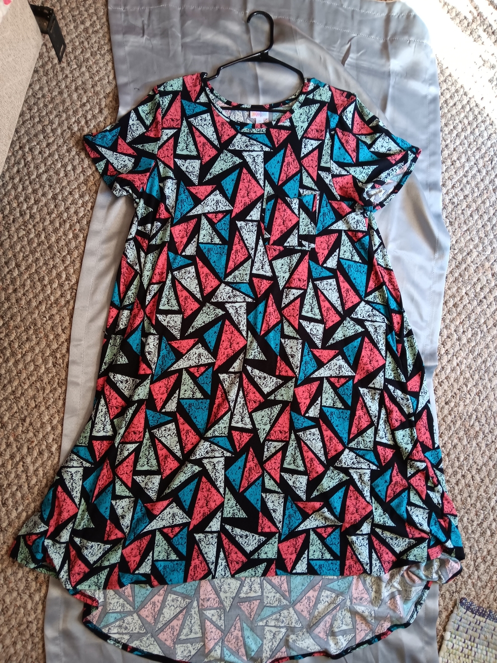 LuLaRoe Asymmetrical Short-Sleeve Dress - Black, Pink, Teal, Mint